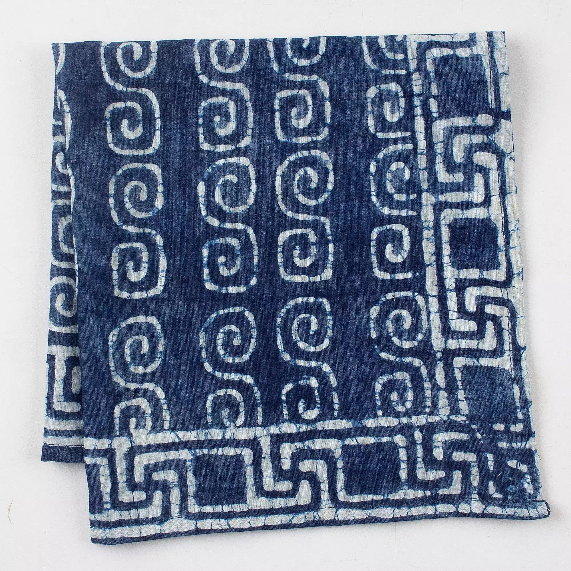 Indigo Blue Hand Block Print Cotton Neck Bandana for Men 589